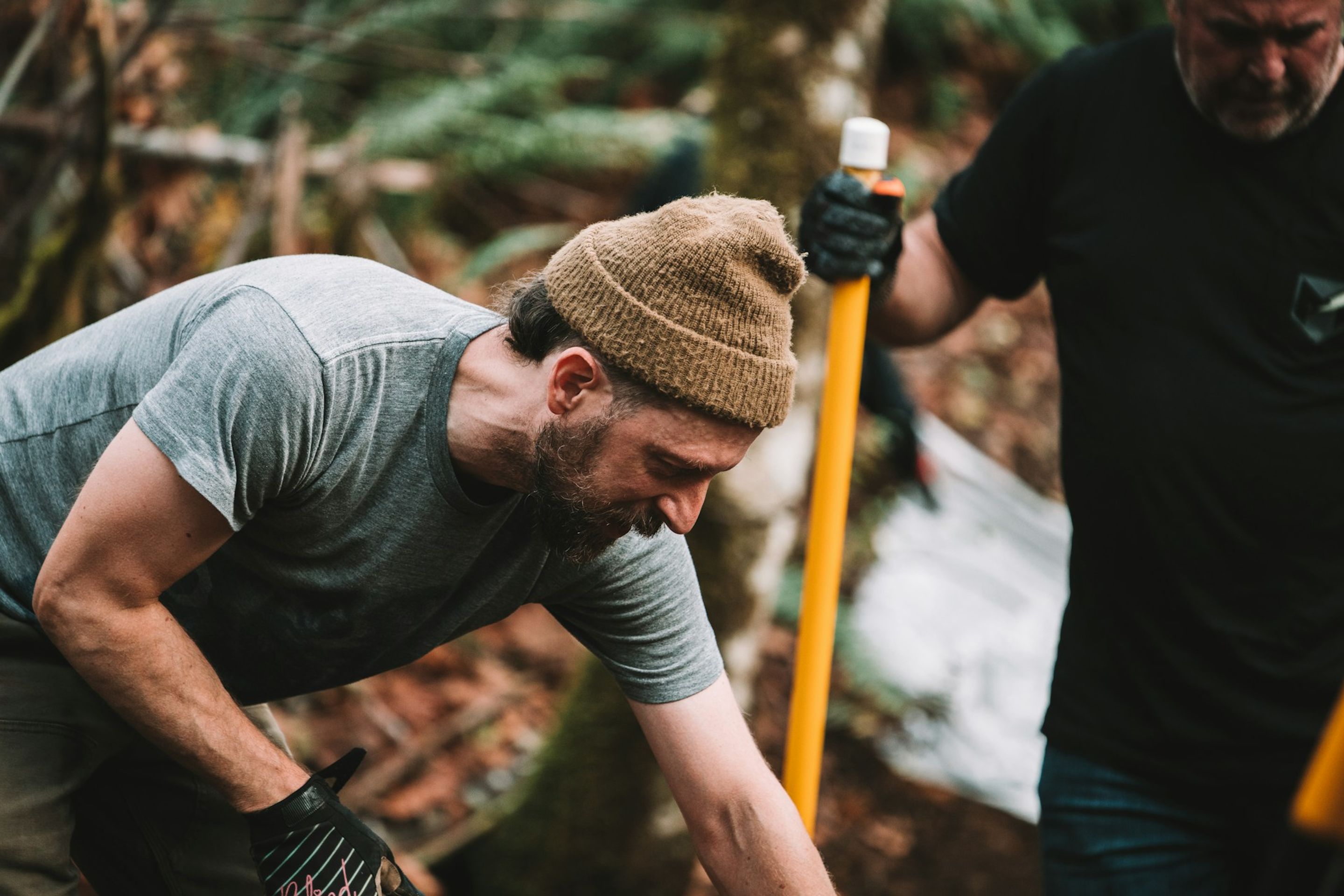 Bicycle Broker staff at a Level I trail building course