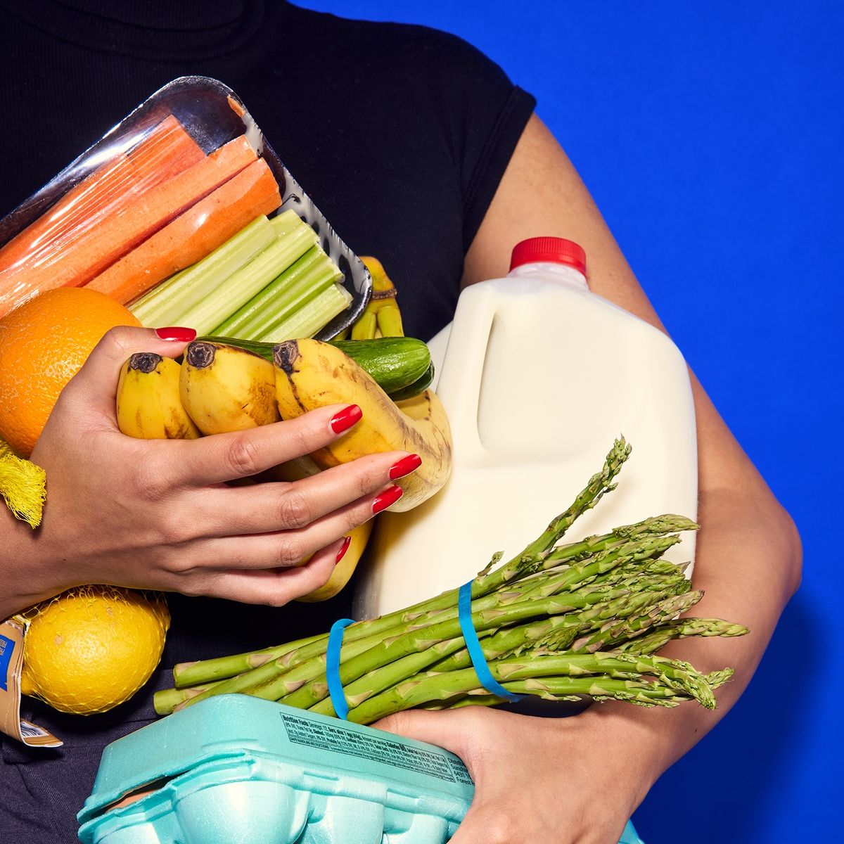 Person holding groceries