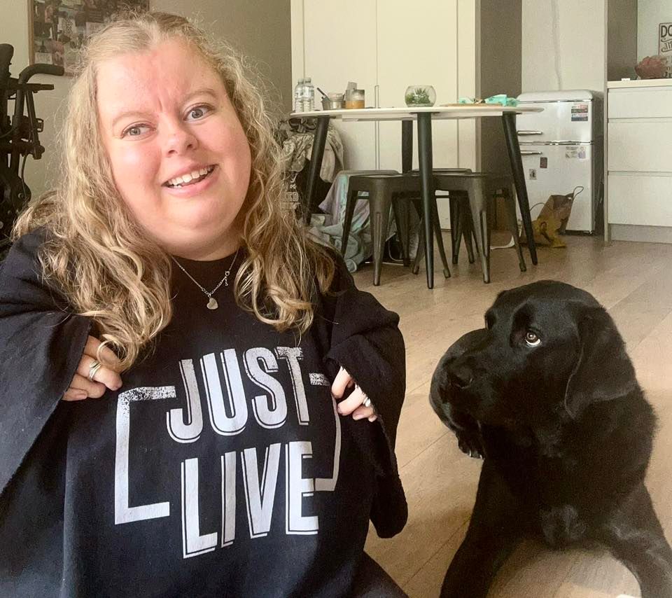 Rachel and Therapy Dog Keanu.