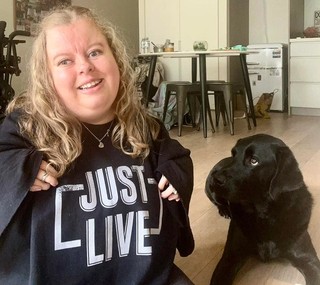 Rachel and Therapy Dog Keanu.