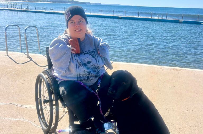 Rachel and Therapy Dog Keanu