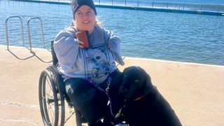 Rachel and Therapy Dog Keanu