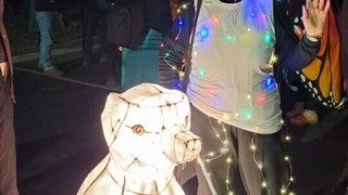 Julie and Sammy in the lantern parade.