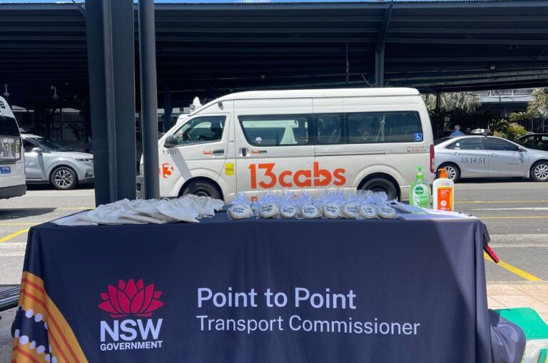 Table outside the taxi rank.