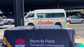 Table outside the taxi rank.