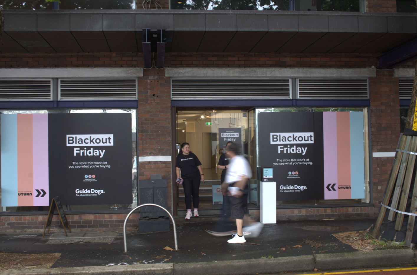 Outside venue of blackout friday.