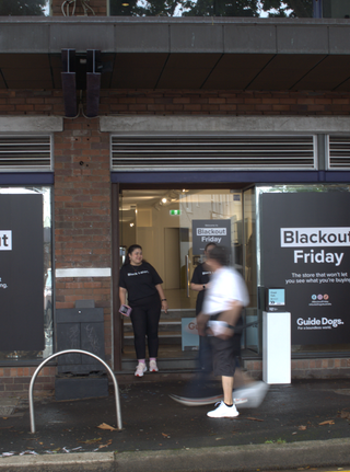 Outside venue of blackout friday.