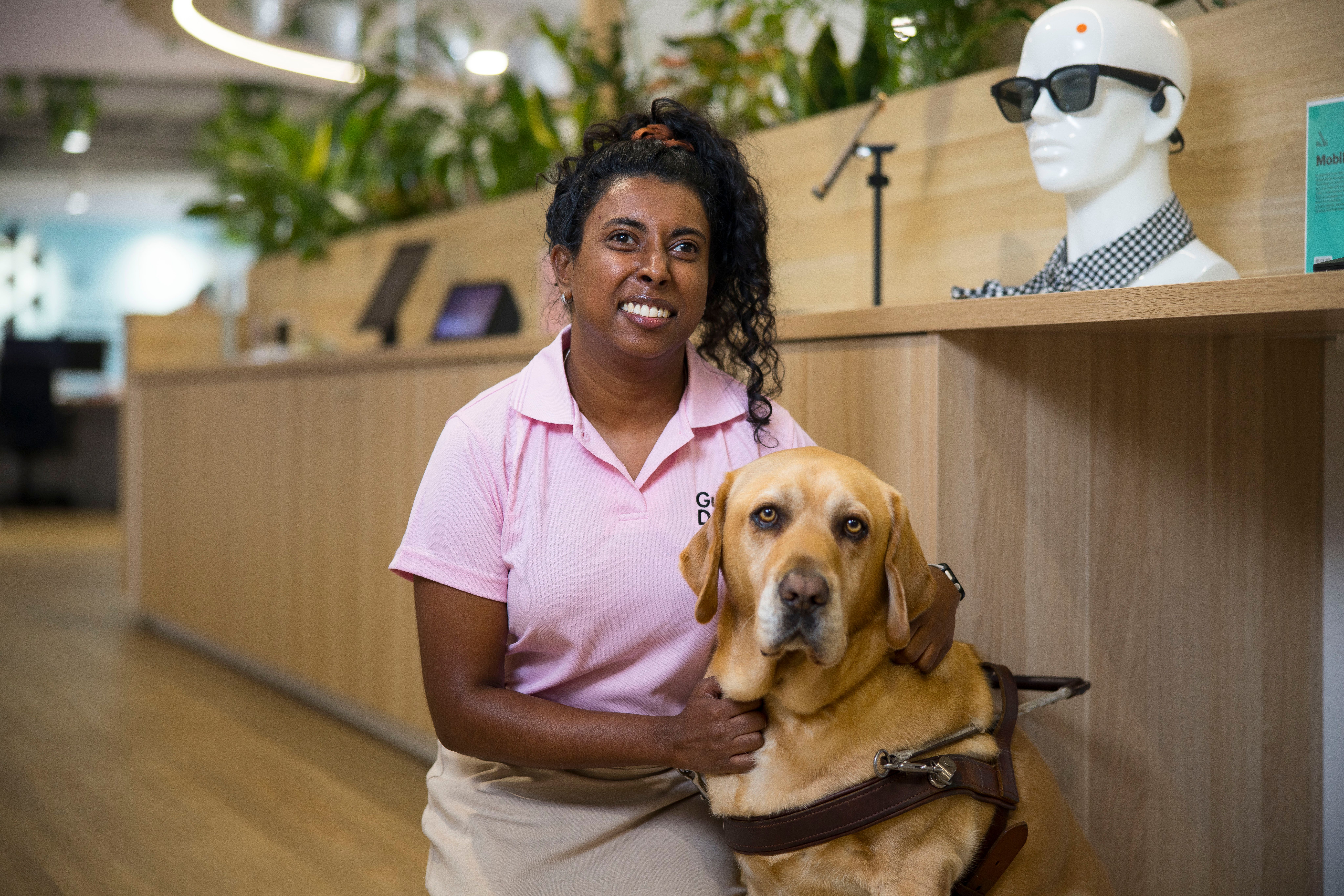 Abby with her Guide Dog Duke