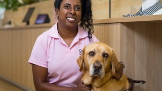 Abby with her Guide Dog Duke