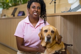 Abby with her Guide Dog Duke