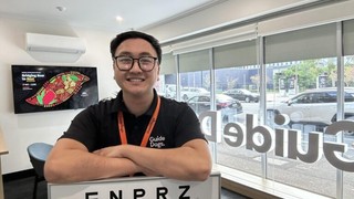 Community Orthoptist and Practice Lead Vince smiling at the camera.