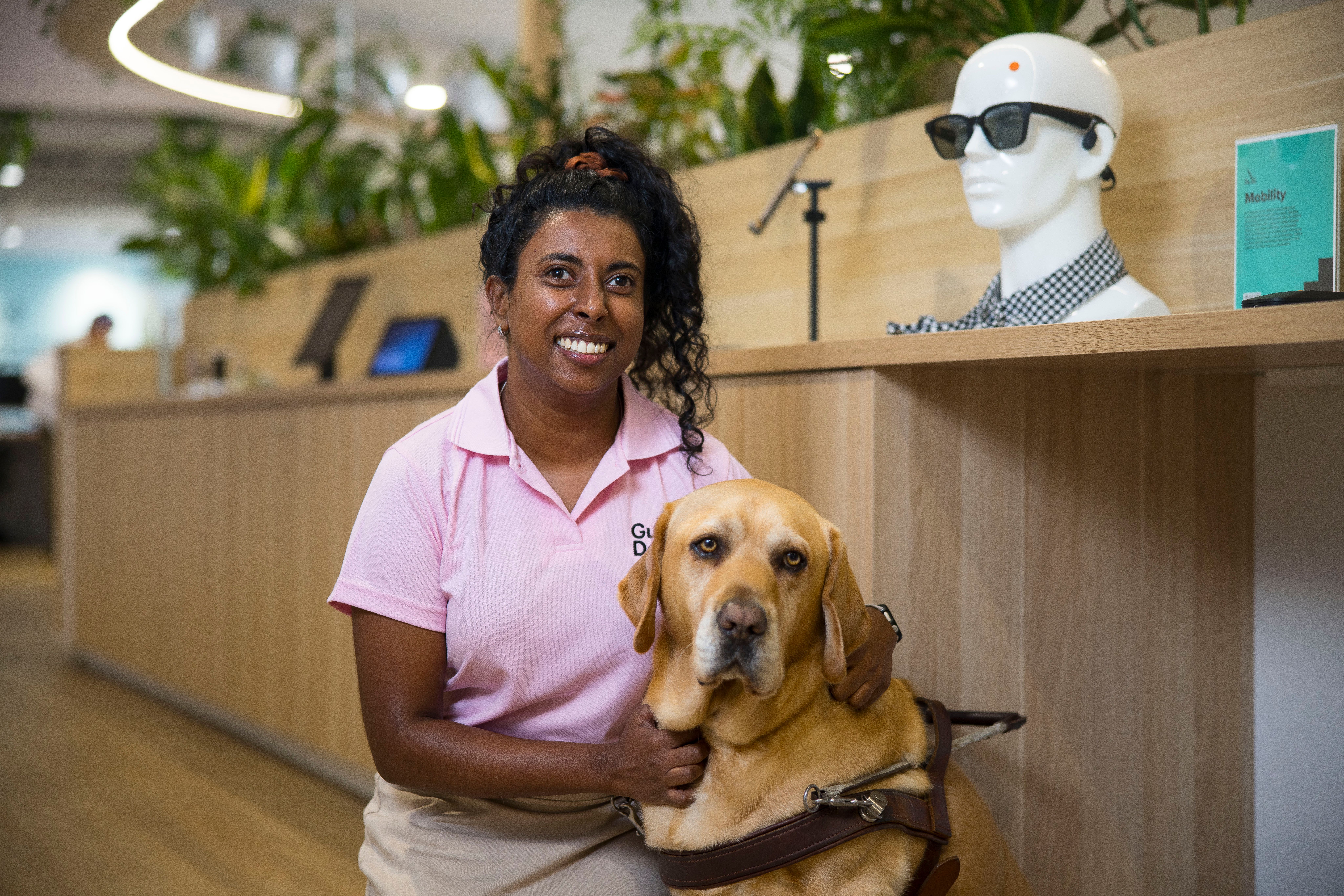 Abby with her Guide Dog Duke.
