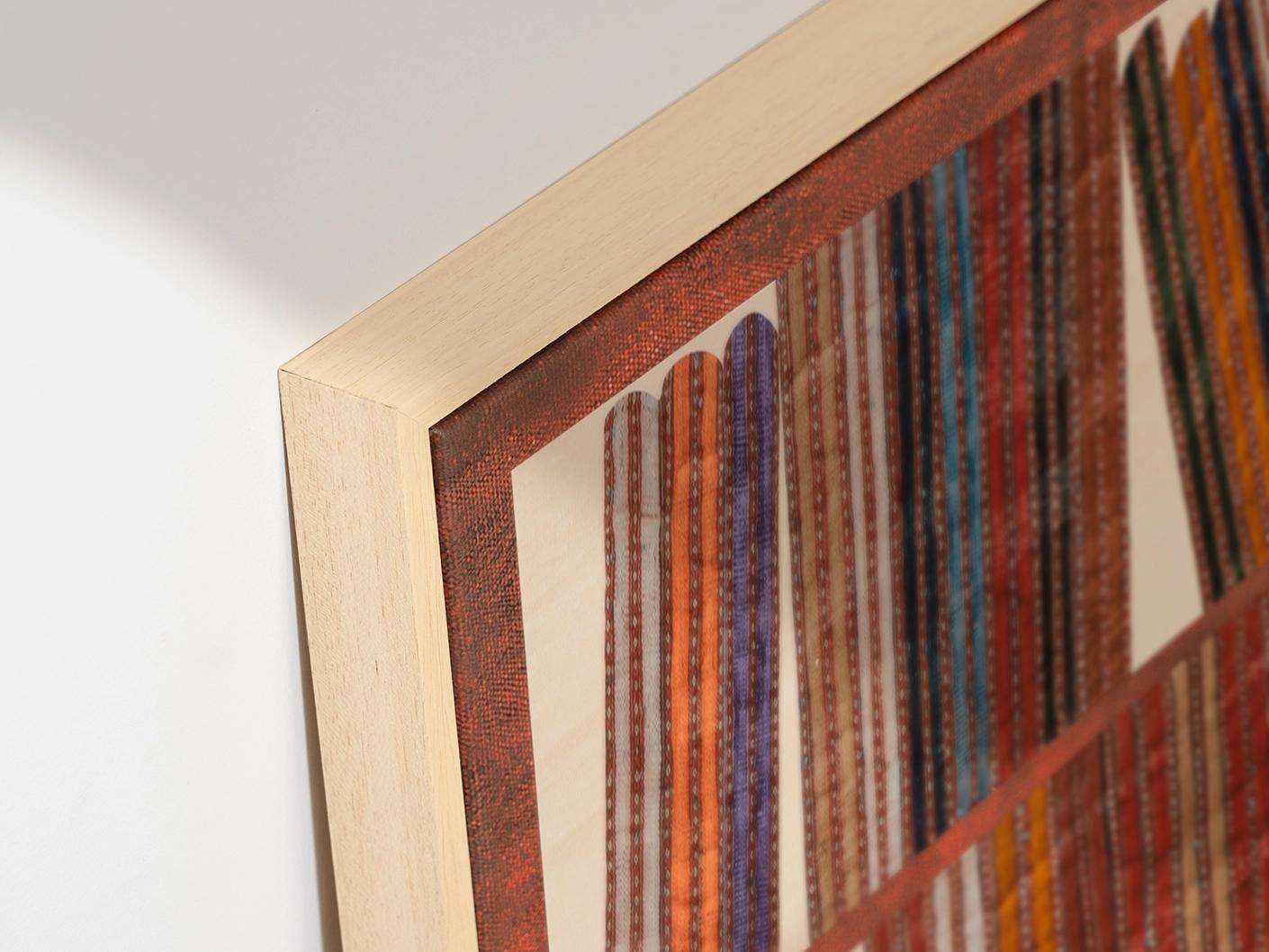 Books canvas in rust, blue and multicolour, shown in a product close-up as image 1