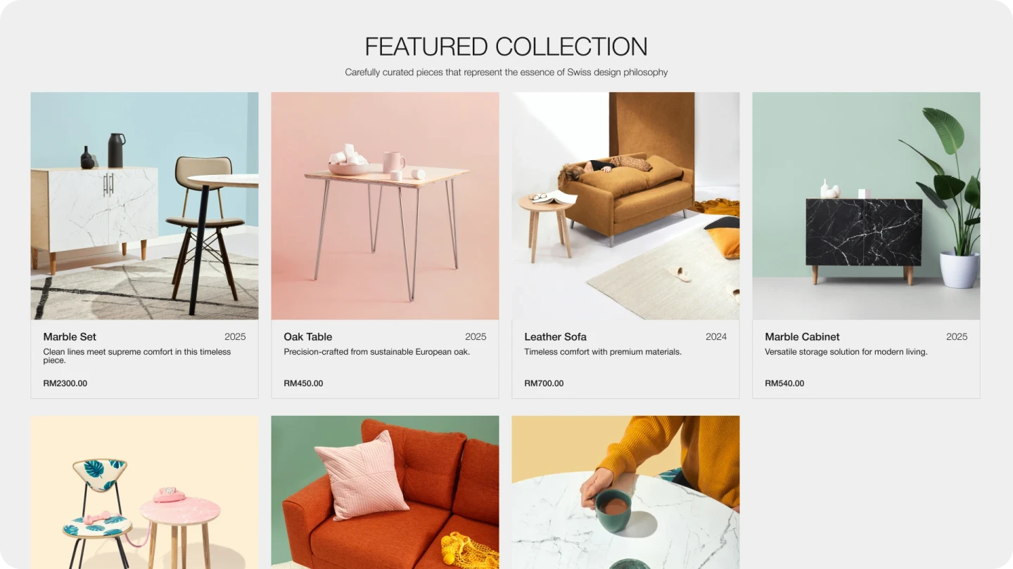 iFurnace - Grid Pattern for Product Section