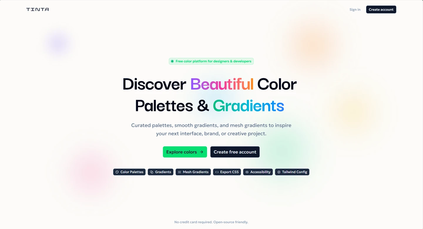Tinta - Color Palette Platform