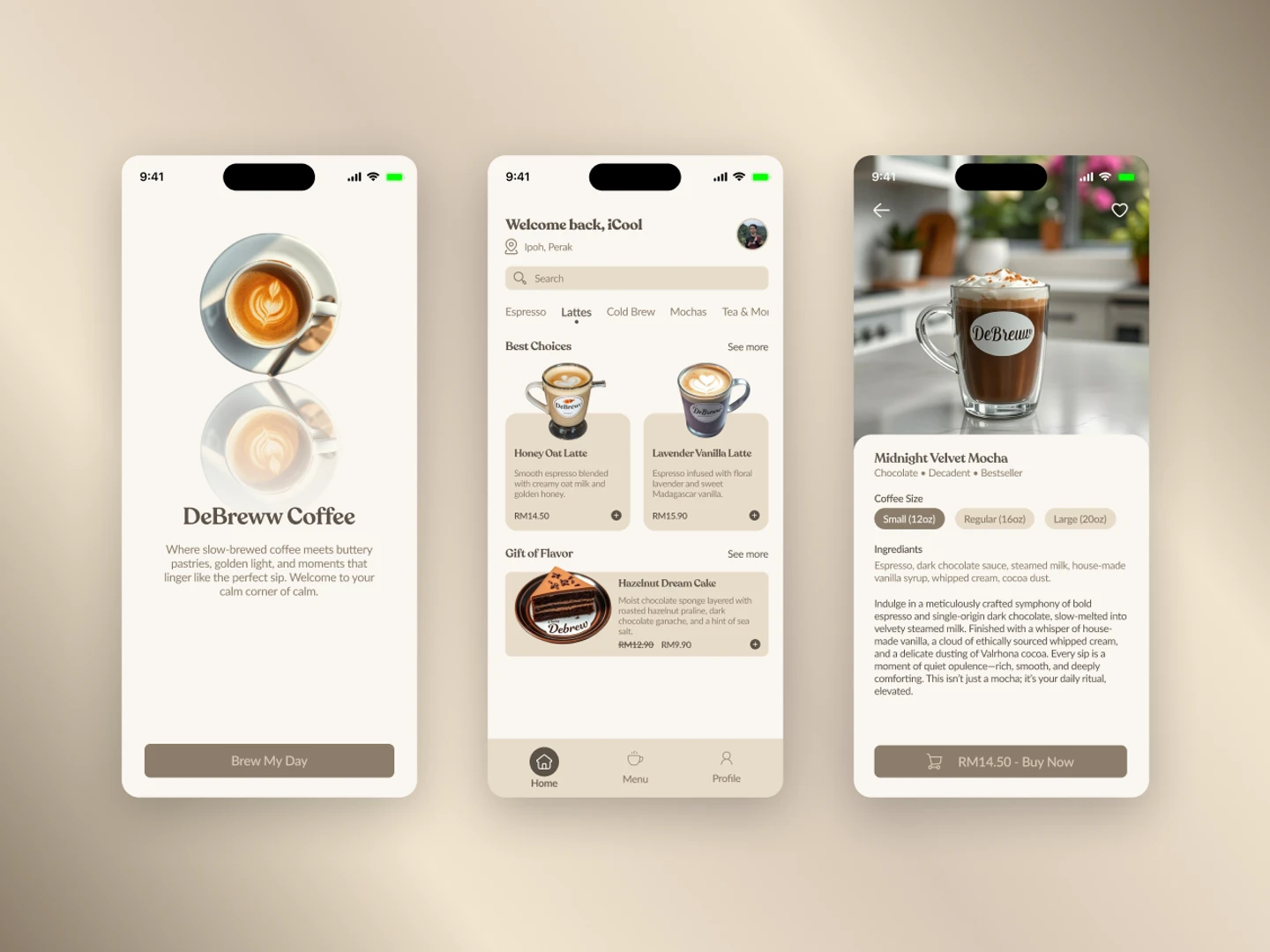 DeBreww - Minimal coffee shop app 