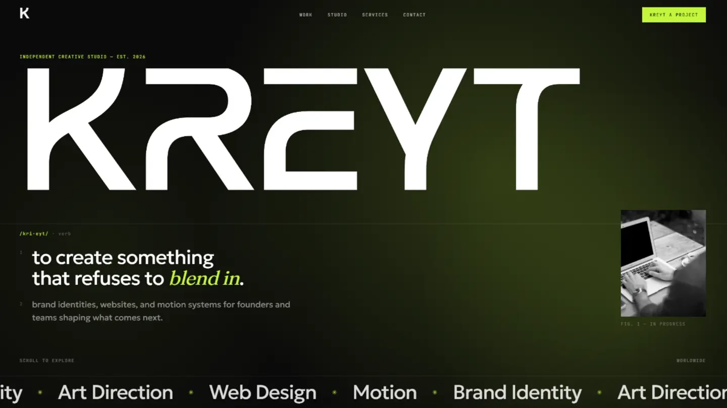 Kreyt - Creative Studio Landing Page