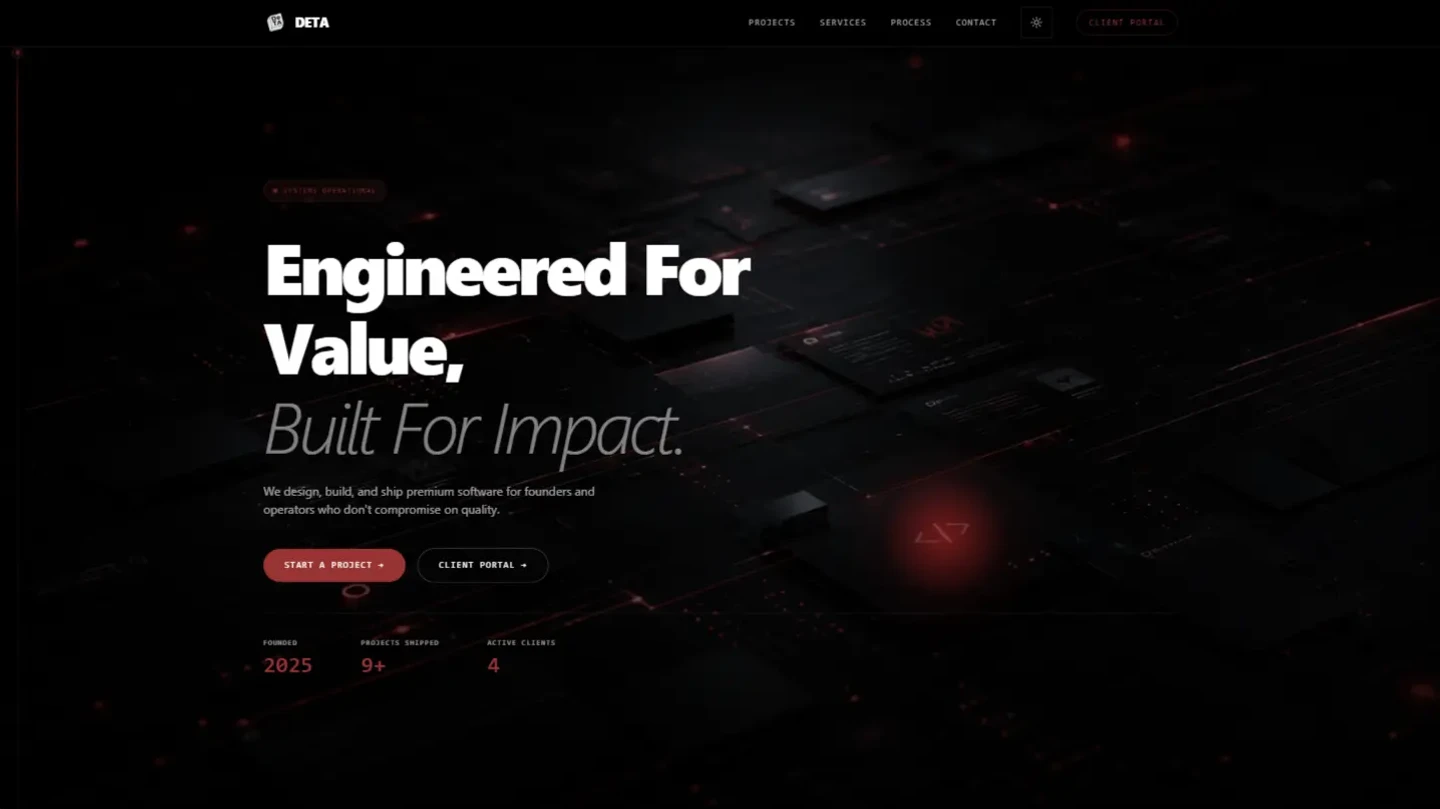 DeTA Technologies - Landing Page