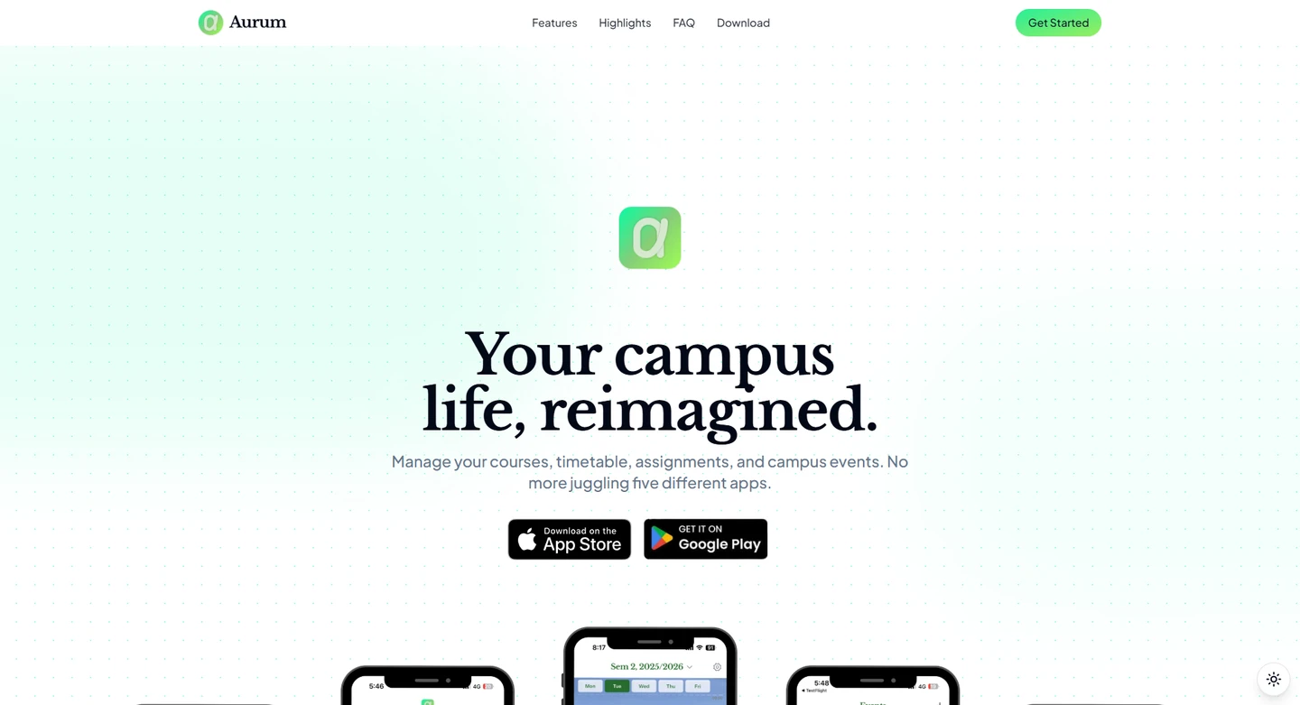 Aurum - Landing Page