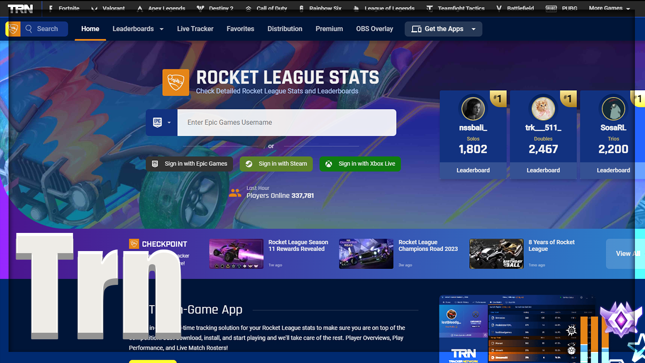 Rocket League] Tournament Stats - Mobile App - Tracker Network