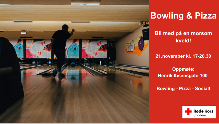 Bowling og pizza med Røde Kors. 