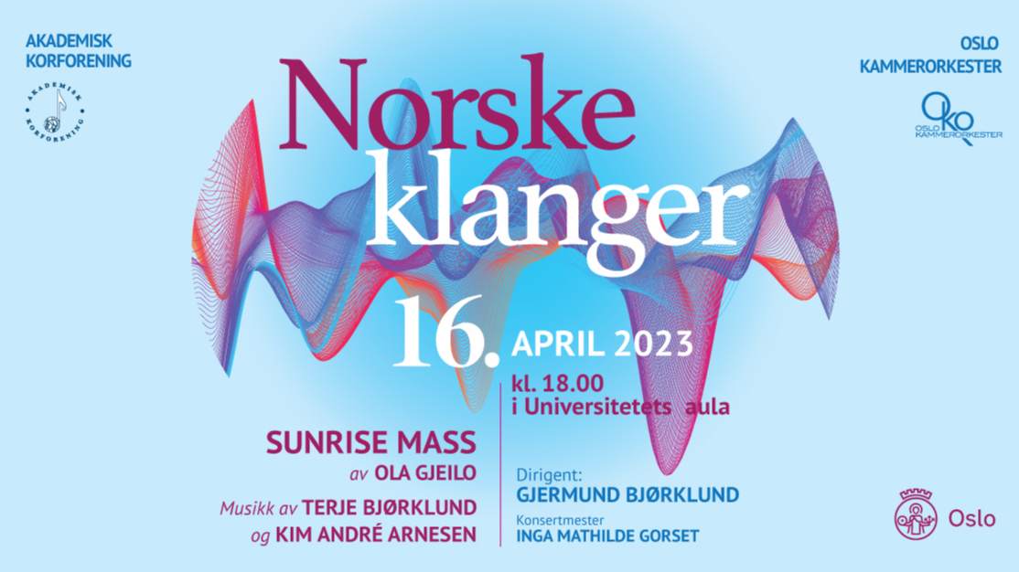 Norske klanger i Universitetets aula 16. april kl. 18
