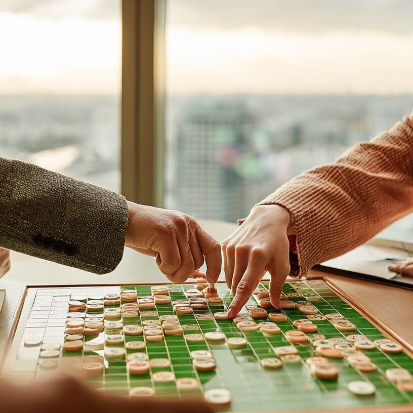 Partners working together at a table