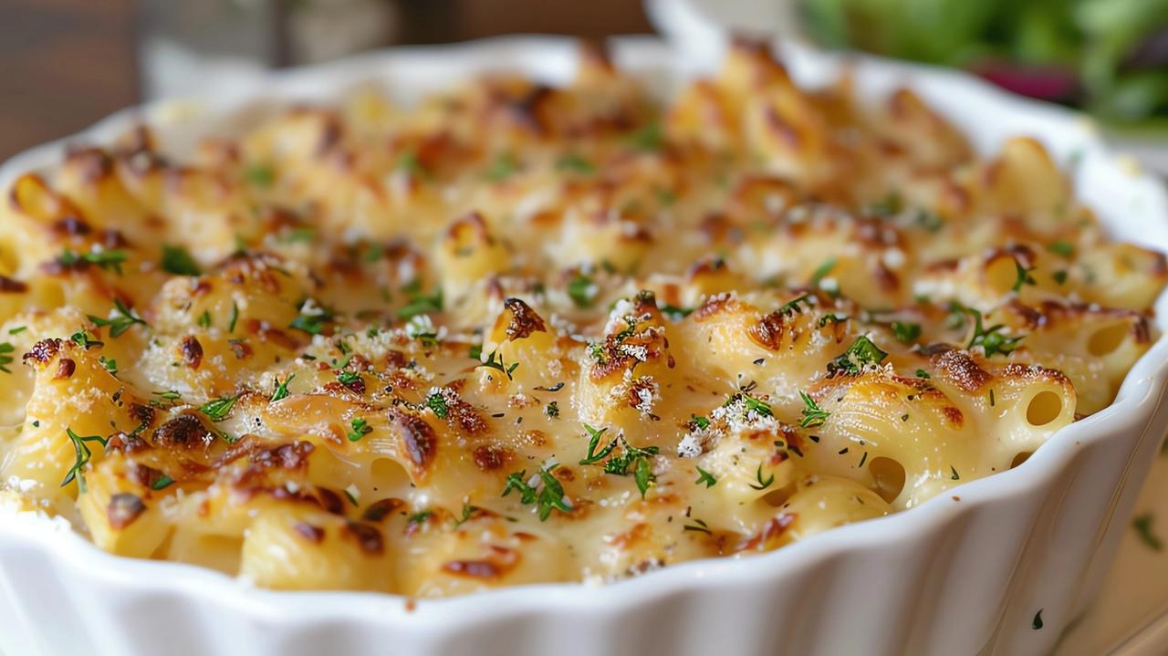 Cover Image for Caramelized Onion Baked Mac and Cheese