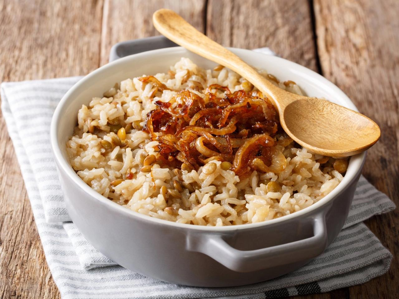 Thumbnail for Rice and Lentils with Caramelized Onions (Mujadara)