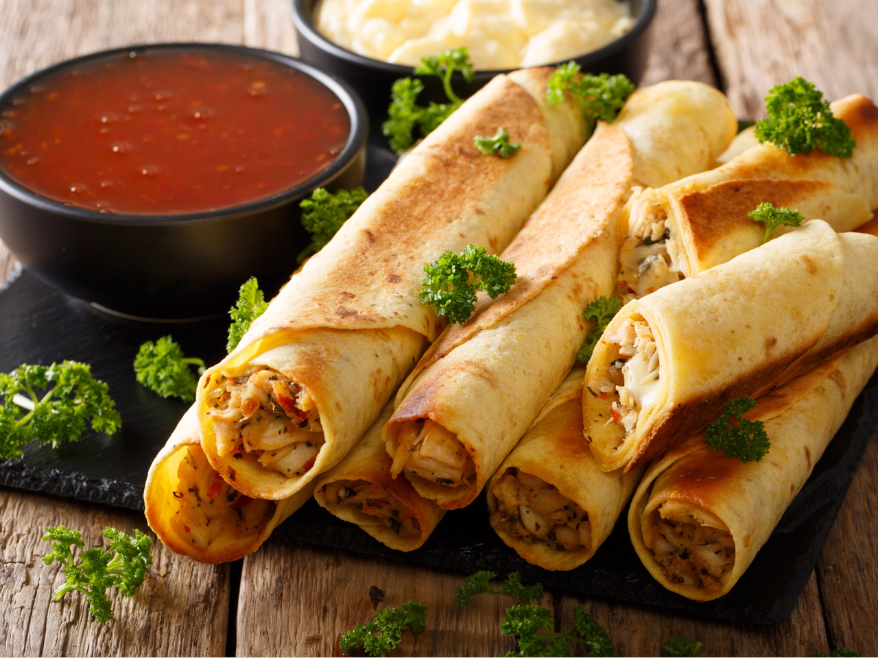 Thumbnail for Chipotle Baked Chicken Taquitos 