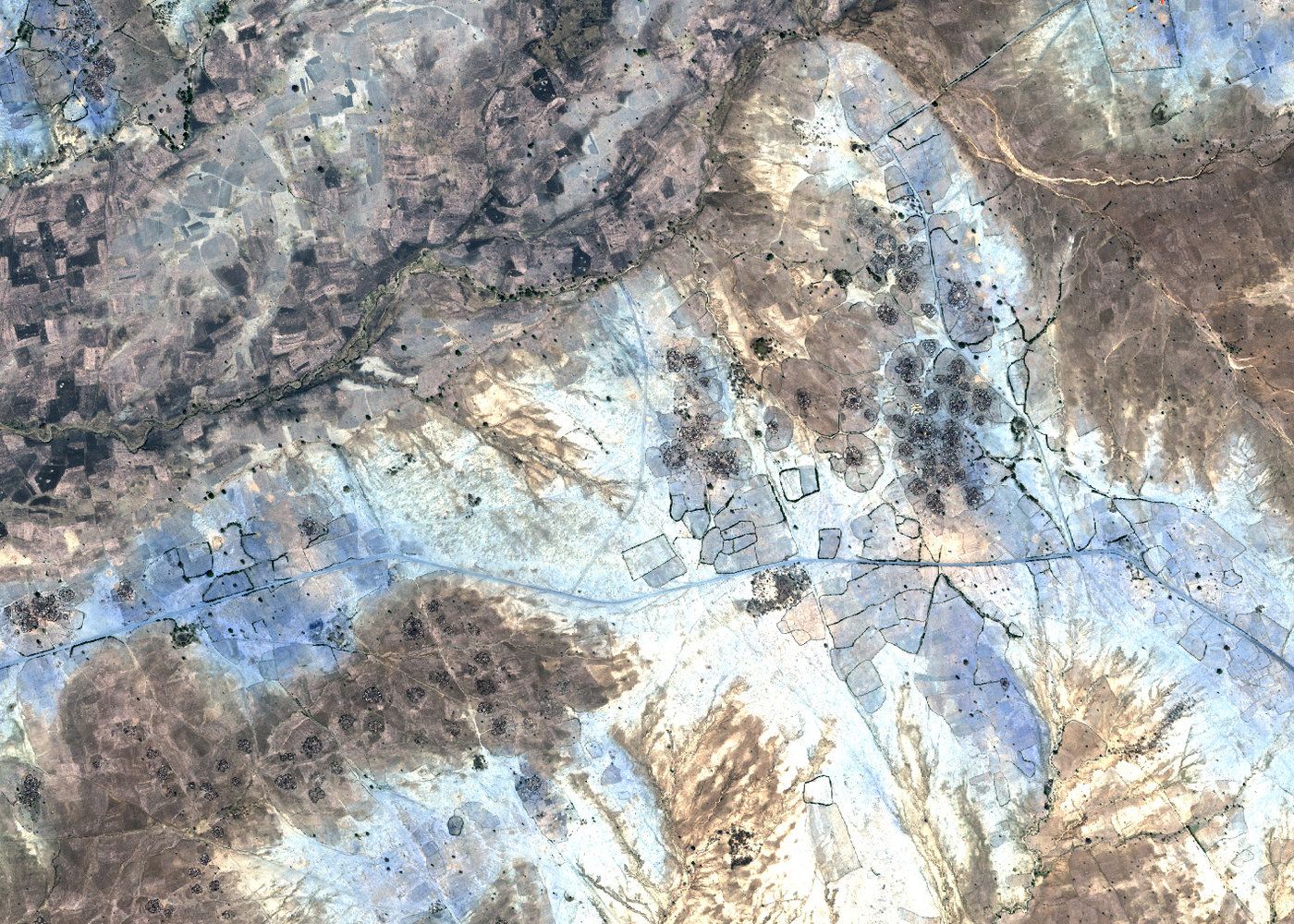 Satellite image used to compare built-up-area mapping approaches