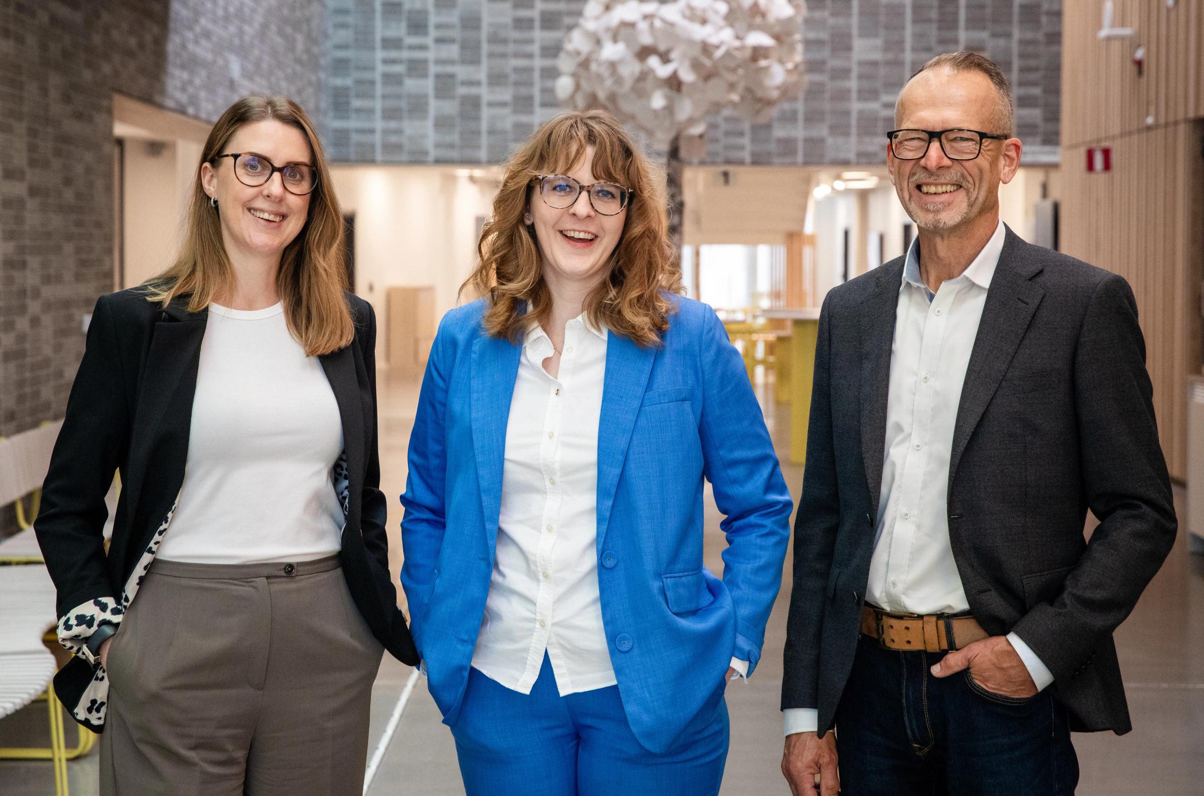 eHealth Arenas nuvarande team, från vänster Maria Eifrém, Elin Jonsson och Johan Hallenborg. 