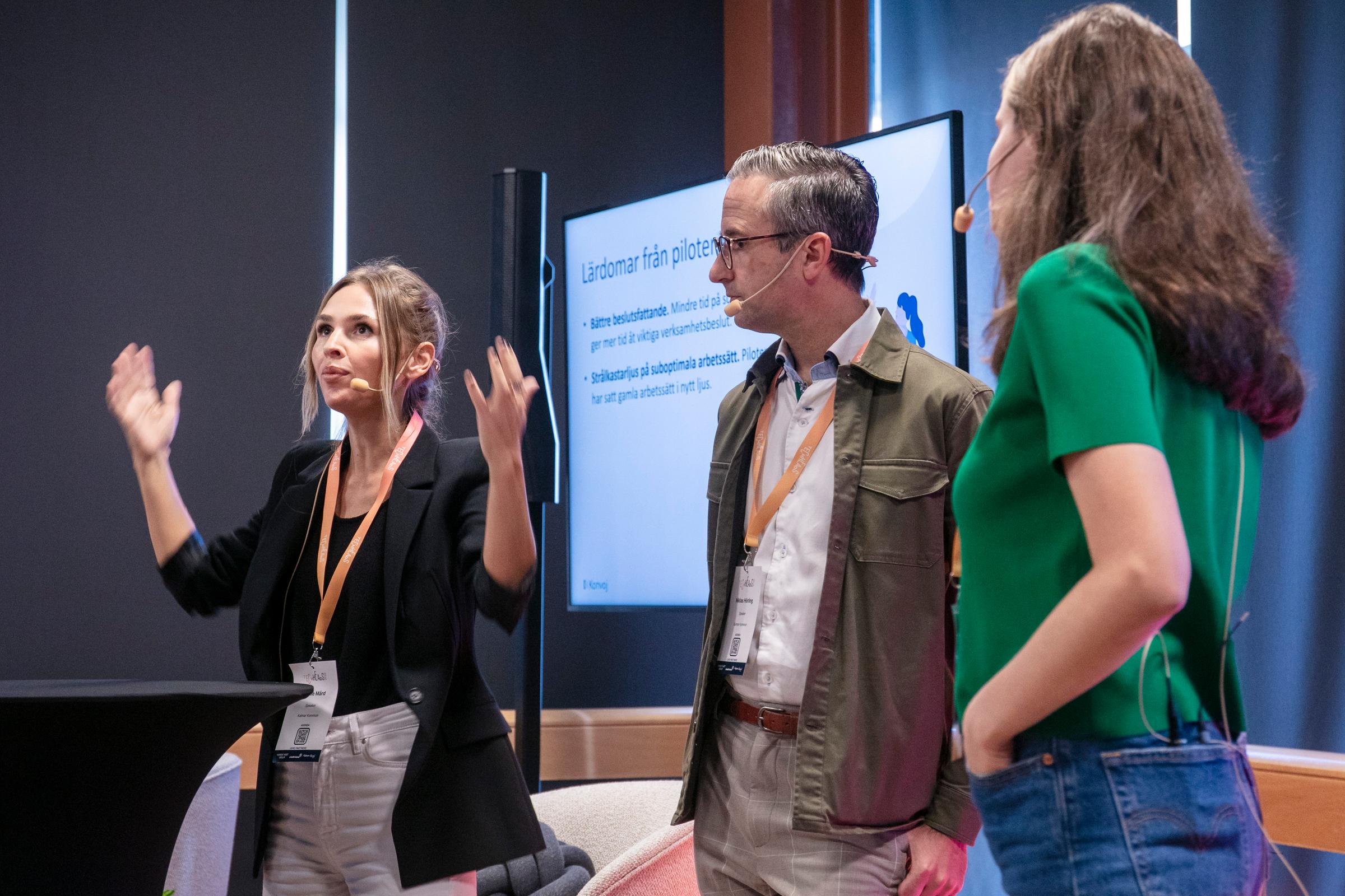 Mirella Mård och Niklas Hörling från Kalmar Kommun föreläser tillsammans med Tilda Back, grundare av Konvoj