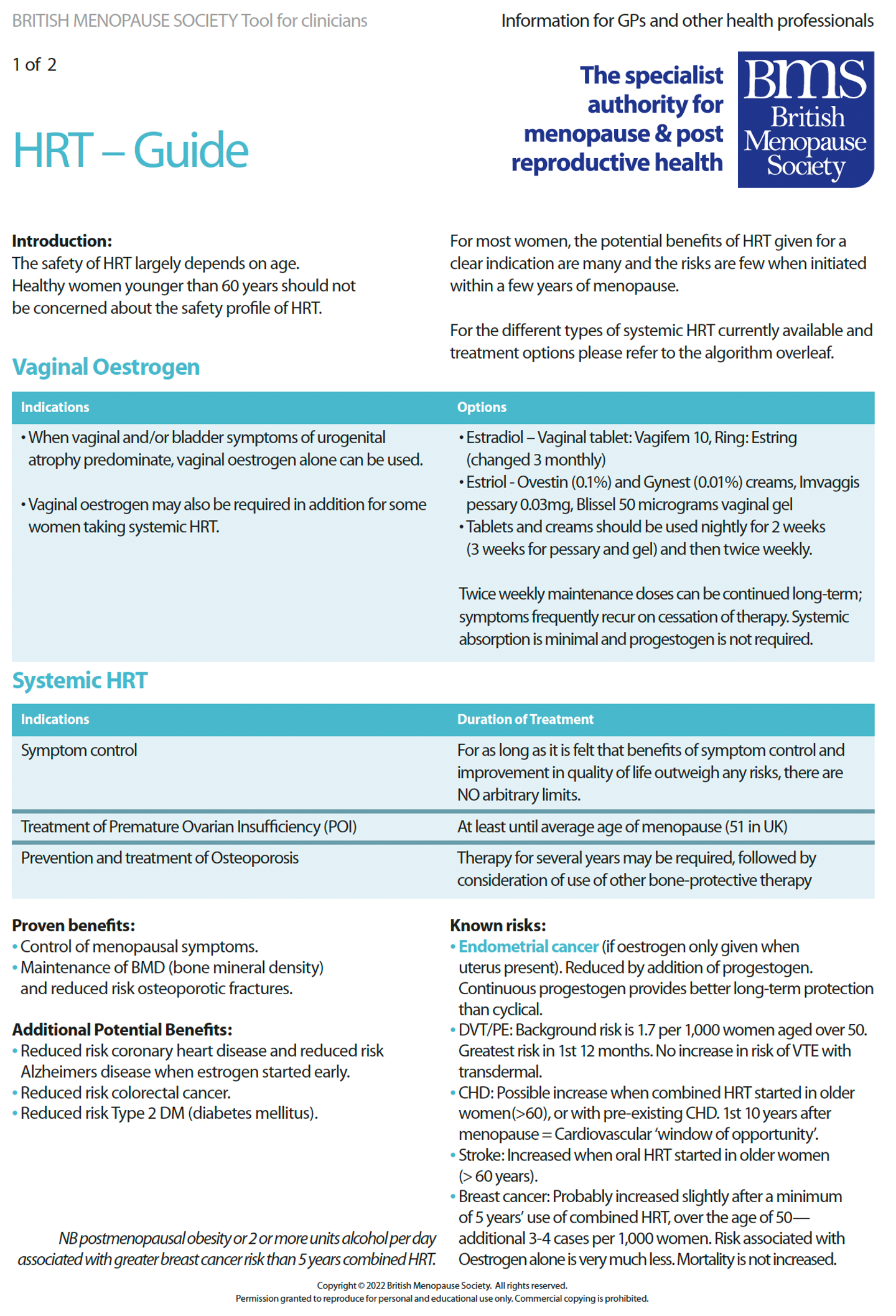 Brief practical guide to HRT – GPnotebook