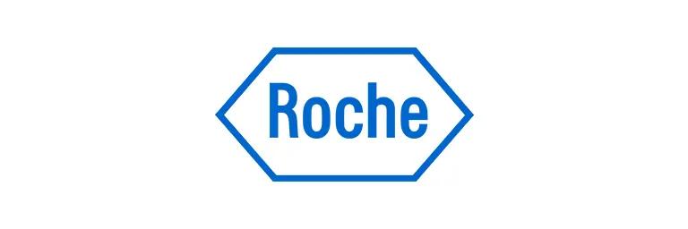 Roche logo in blue octagonal shape with white background