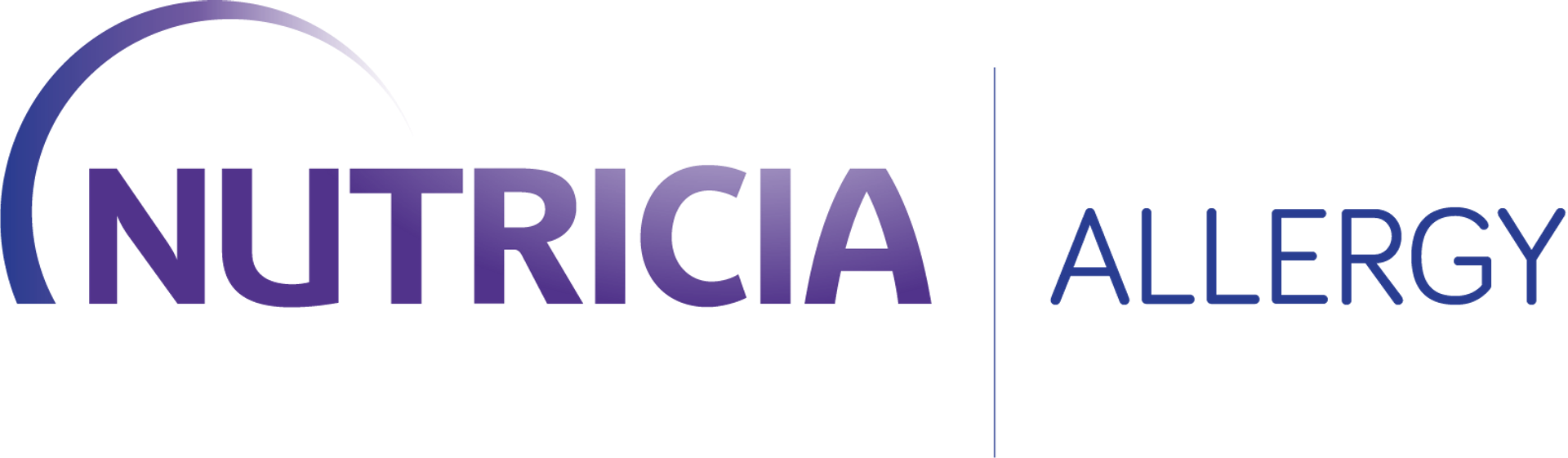 Nutricia Allergy logo in purple and blue featuring a stylized arch above the text