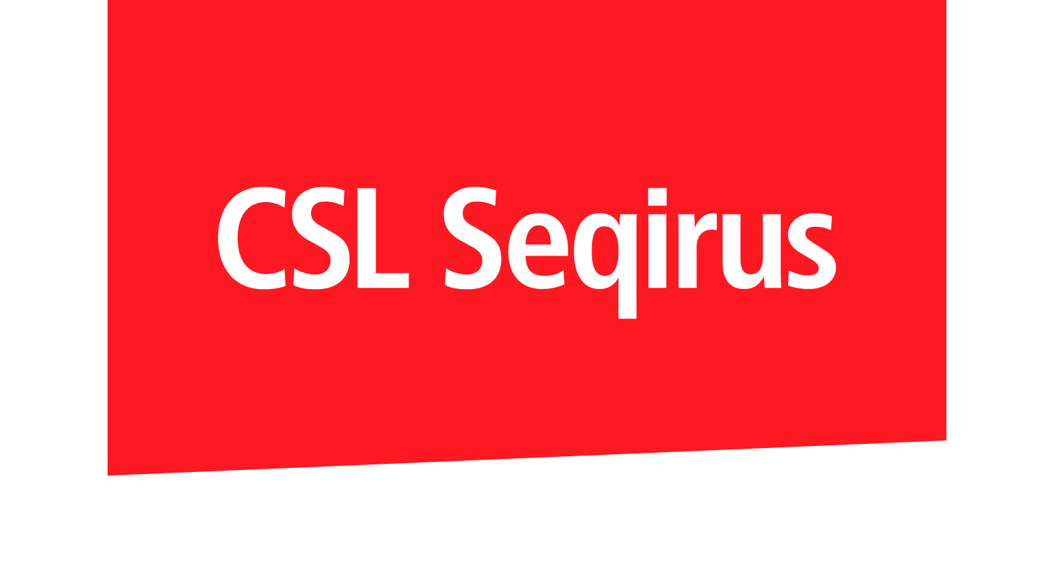 White text "CSL Seqirus" on a red banner.