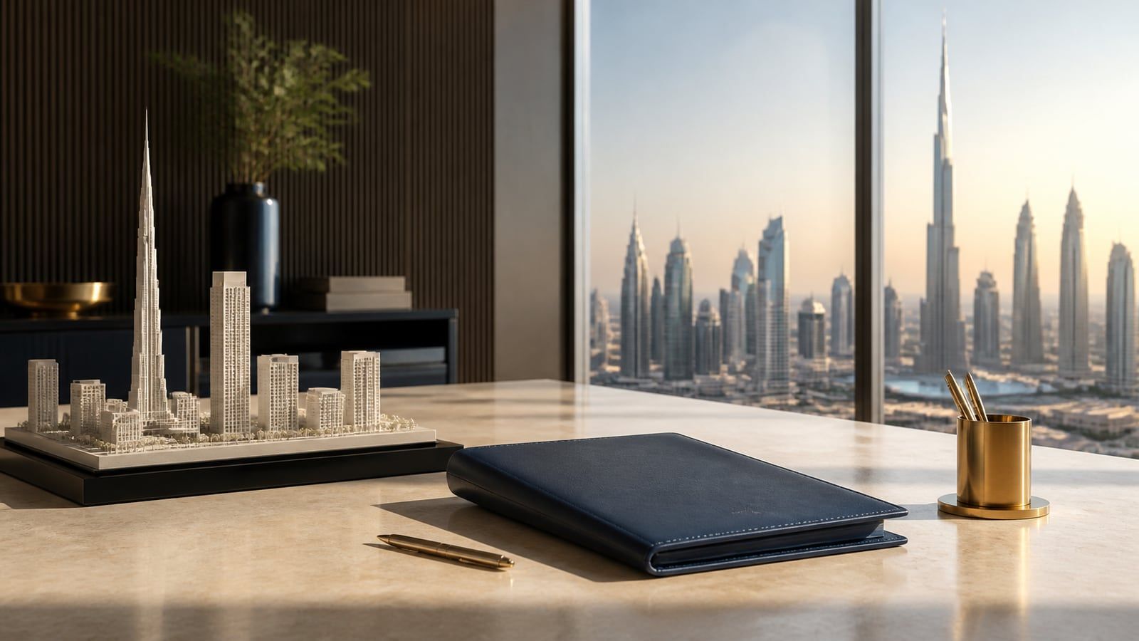 Editorial visualization of strategic governance and Dubai business leadership