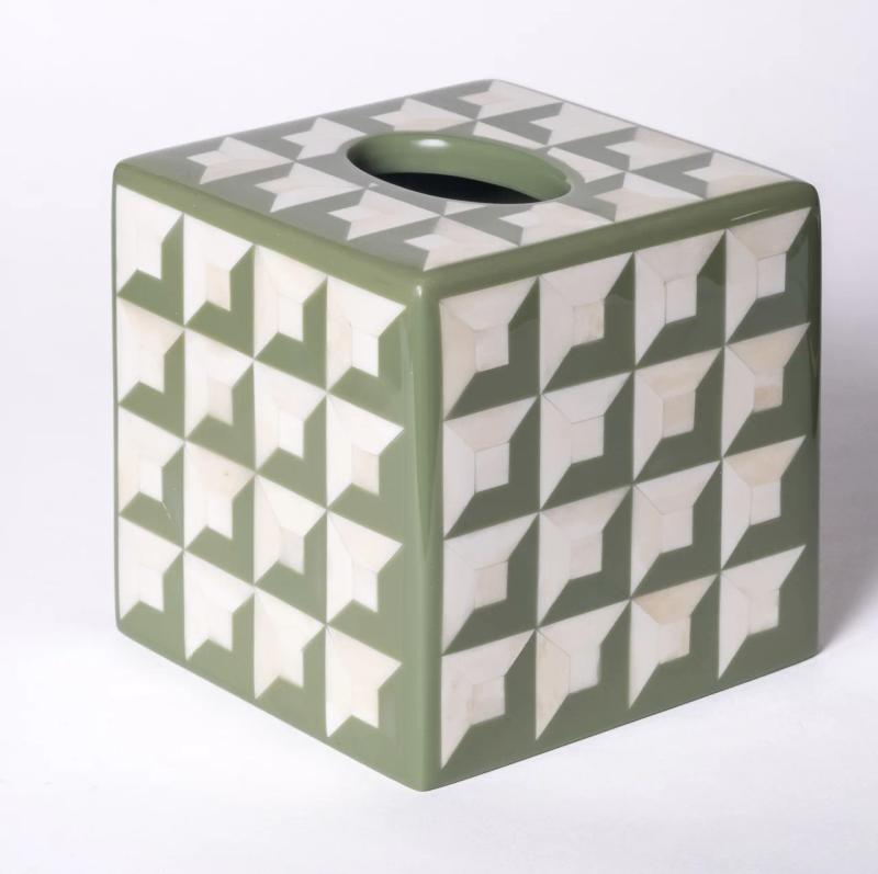 Deco Tissue Box Cover – Bone & Resin