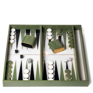 Aterio Home | Image for 'Backgammon Game Set – Olive Green' product