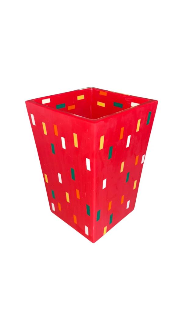 Bamboo Bathroom Accessories Set – Red