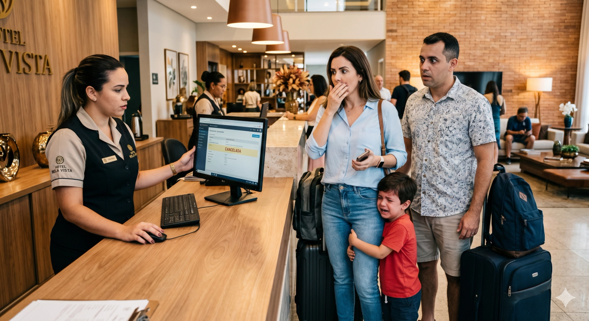 Hotel cancelou minha reserva na última hora. O que fazer em 2026?