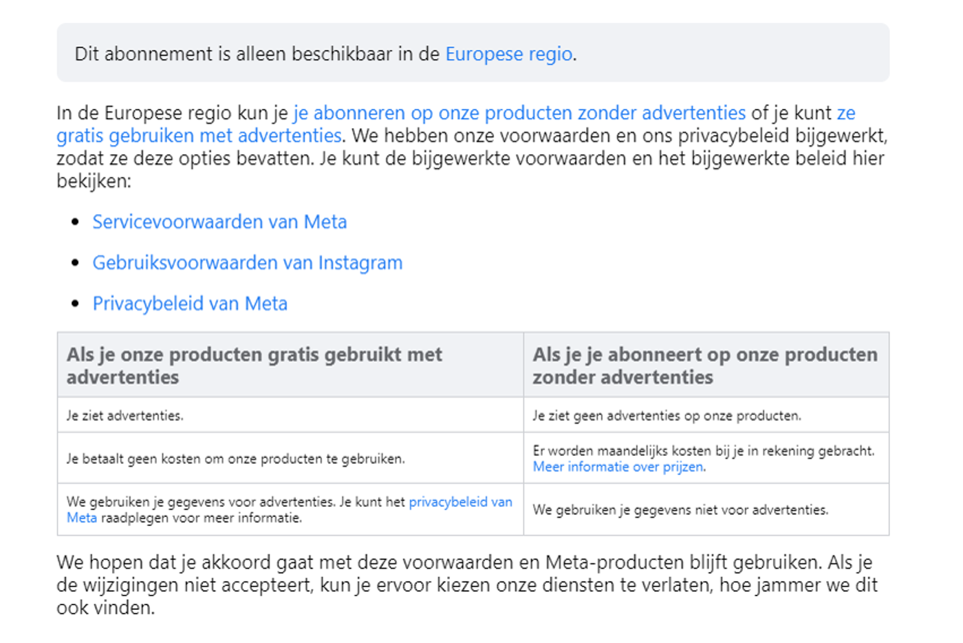 Het verbod op gepersonaliseerde reclame van Meta in Europa