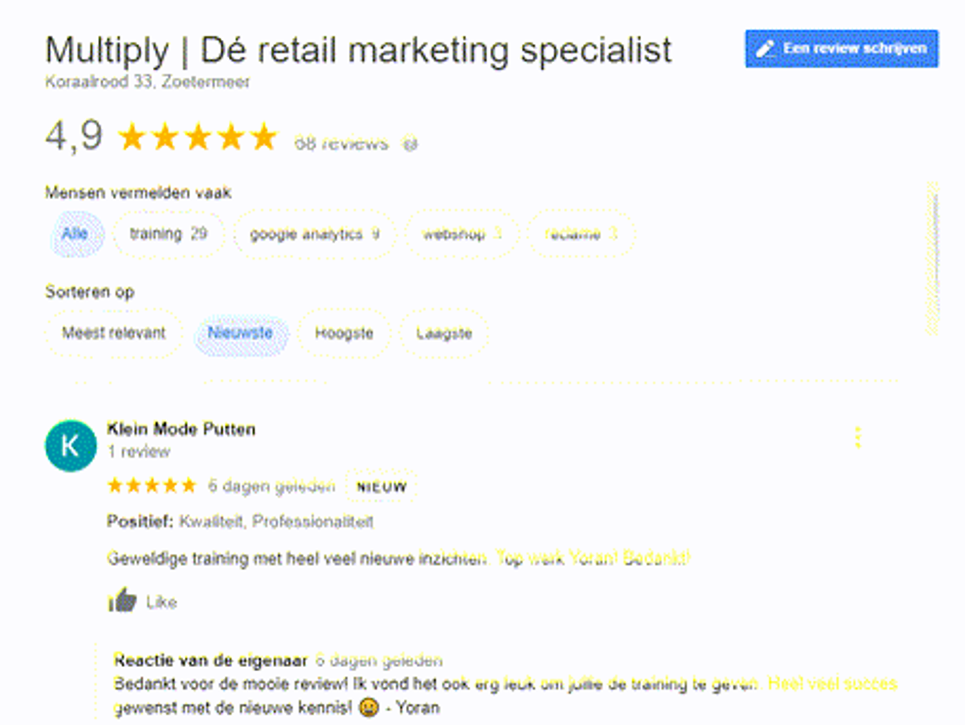 GMB reviews