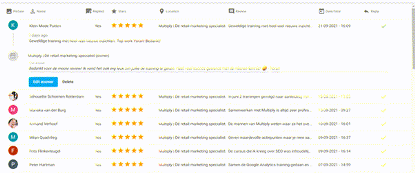 GMB reviews beheren