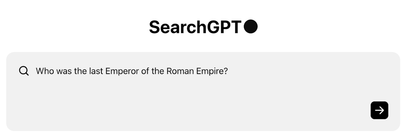SearchGPT prompt zoekbalk van nieuwe zoek AI