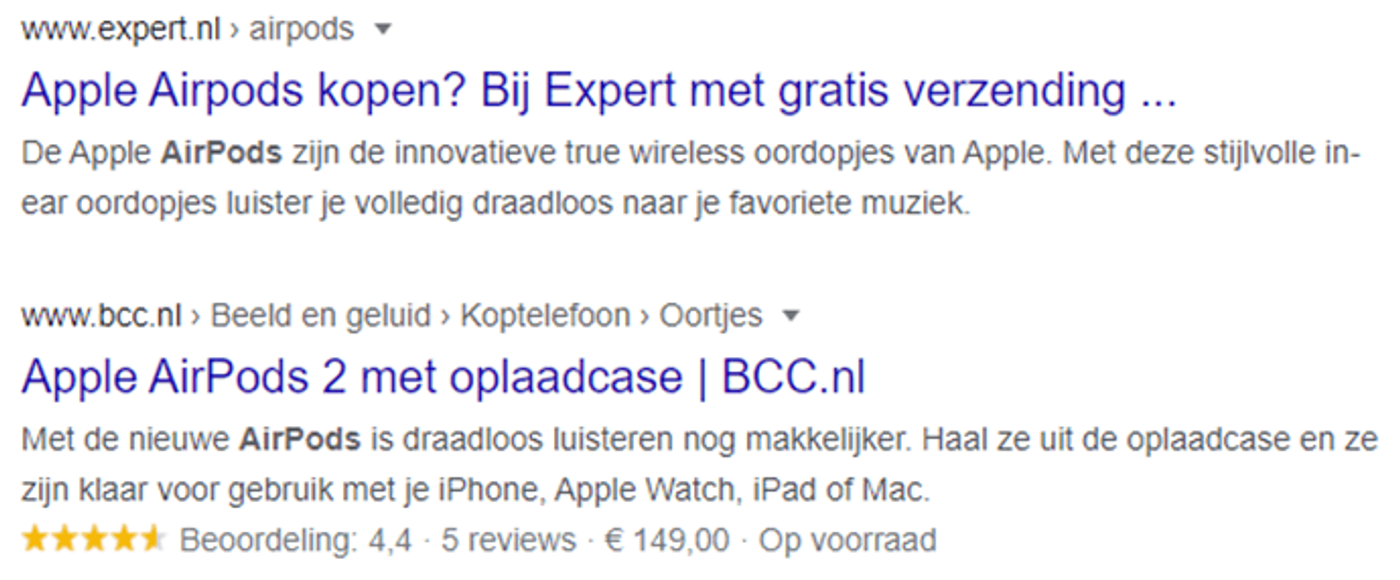 zoekresultaten-met-en-zonder-rich-snippet
