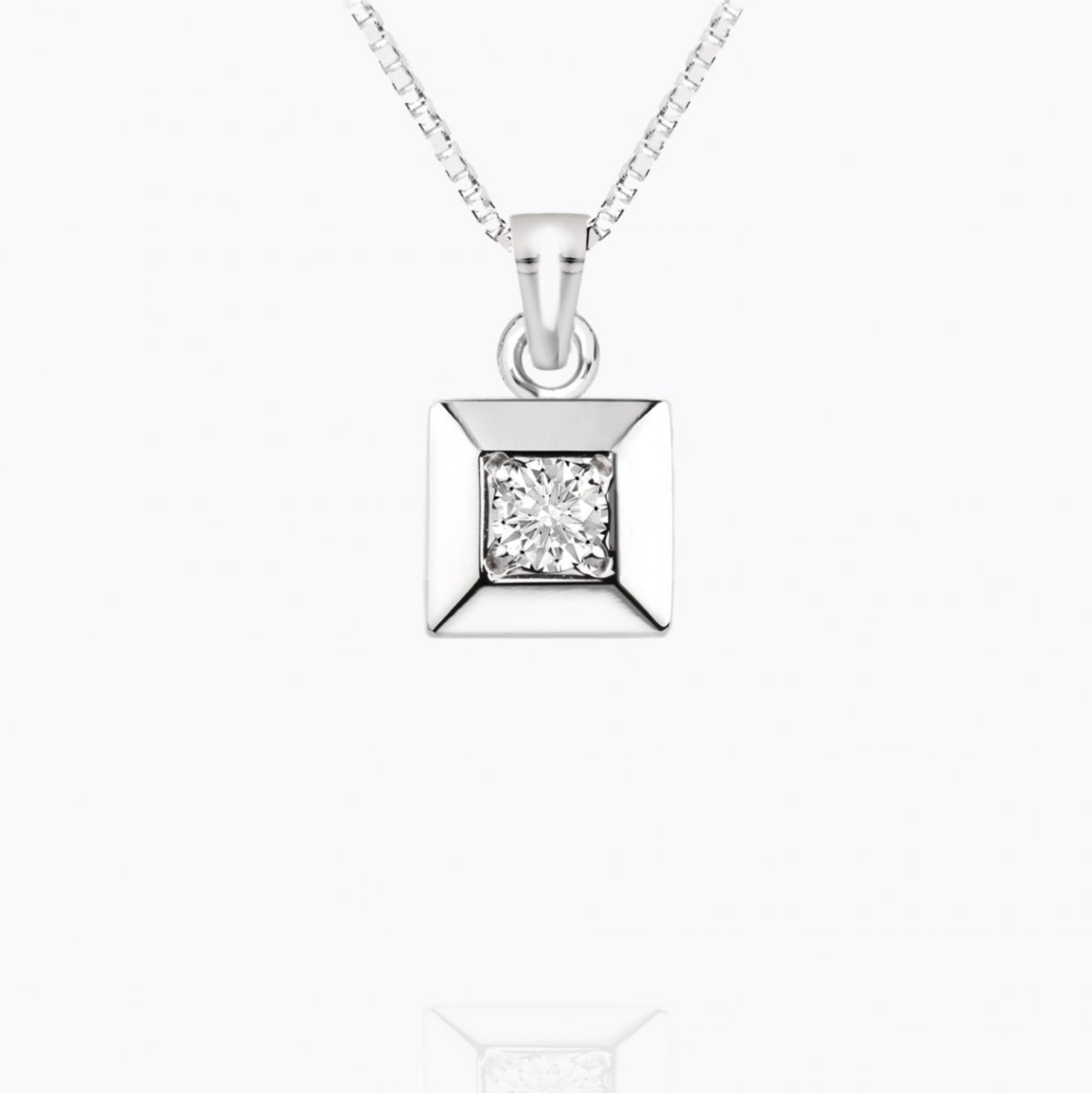 Diamantový přívěsek 37, diamant, bílé zlato — Zlatnictví Vaněk Kolín