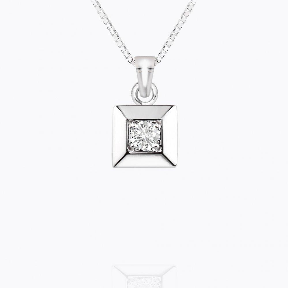 Diamantový přívěsek 37, diamant, bílé zlato — Zlatnictví Vaněk Kolín