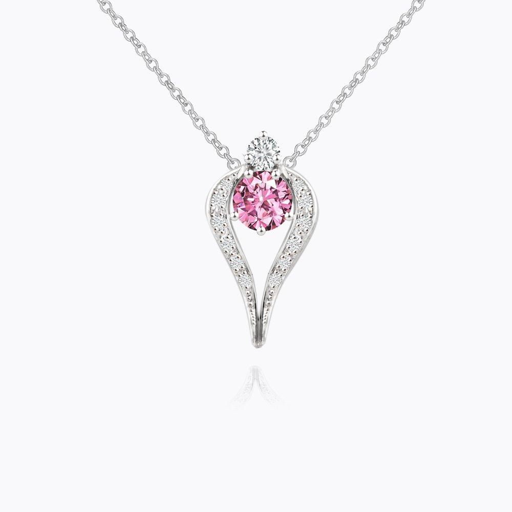 Přívěsek se spinelem a diamanty 01, diamant, bílé zlato — Zlatnictví Vaněk Kolín